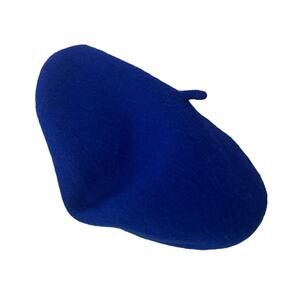 100% Wool Royal Blue Beret One Size Fits All Classic French Girl Town Country